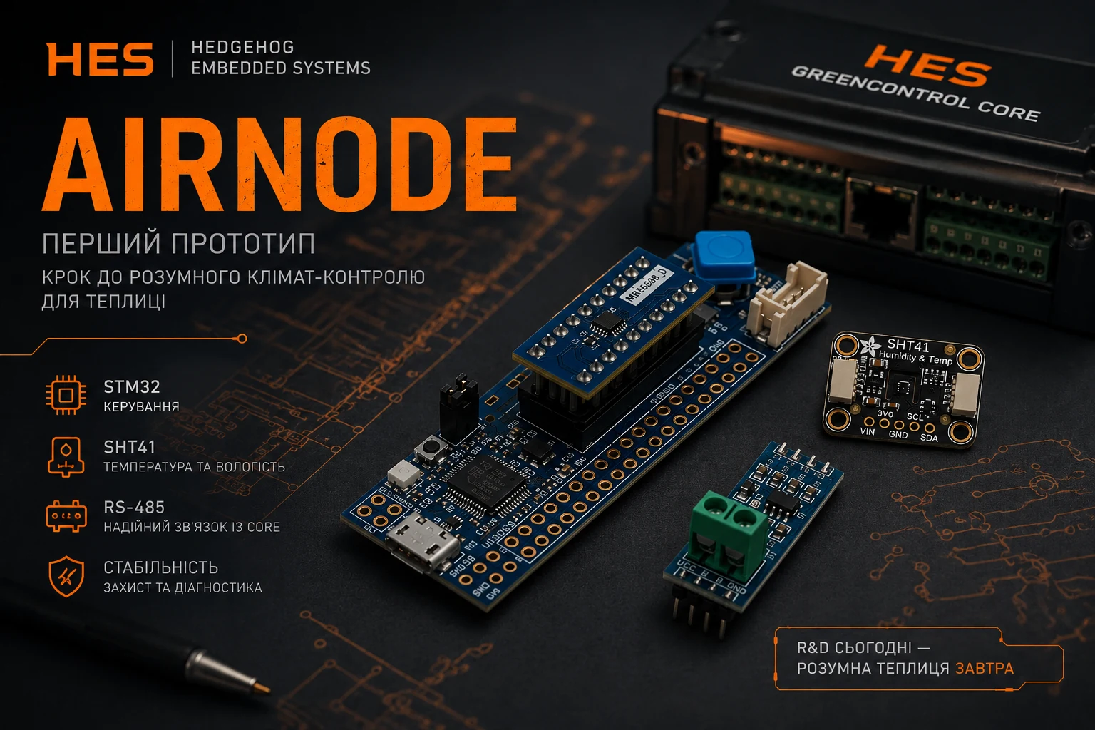 Прототип AirNode на базі STM32 для GreenControl